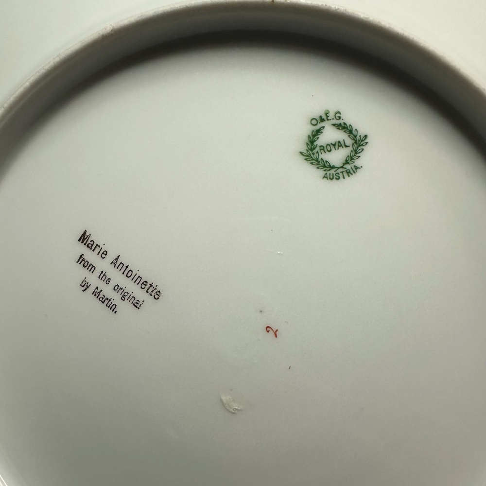 Antique Marie Antoinette O & EG Royal Austria Porcelain Monogram Plate - Picture 2 of 3